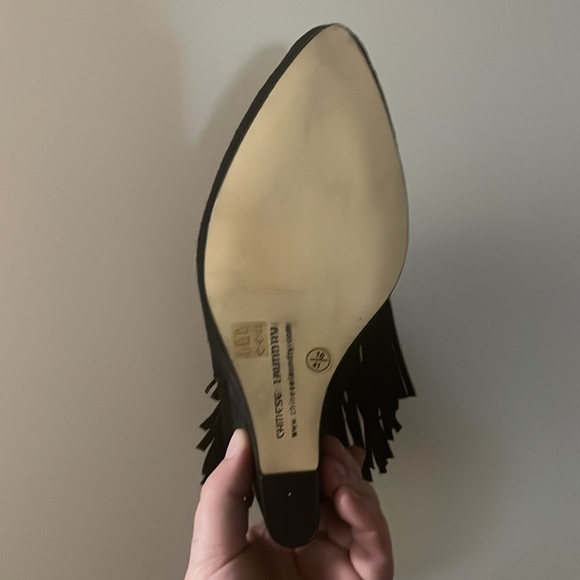 Brand new never worn Chinese Laundry black suede ankle boot with fringe - Picture 3 of 10